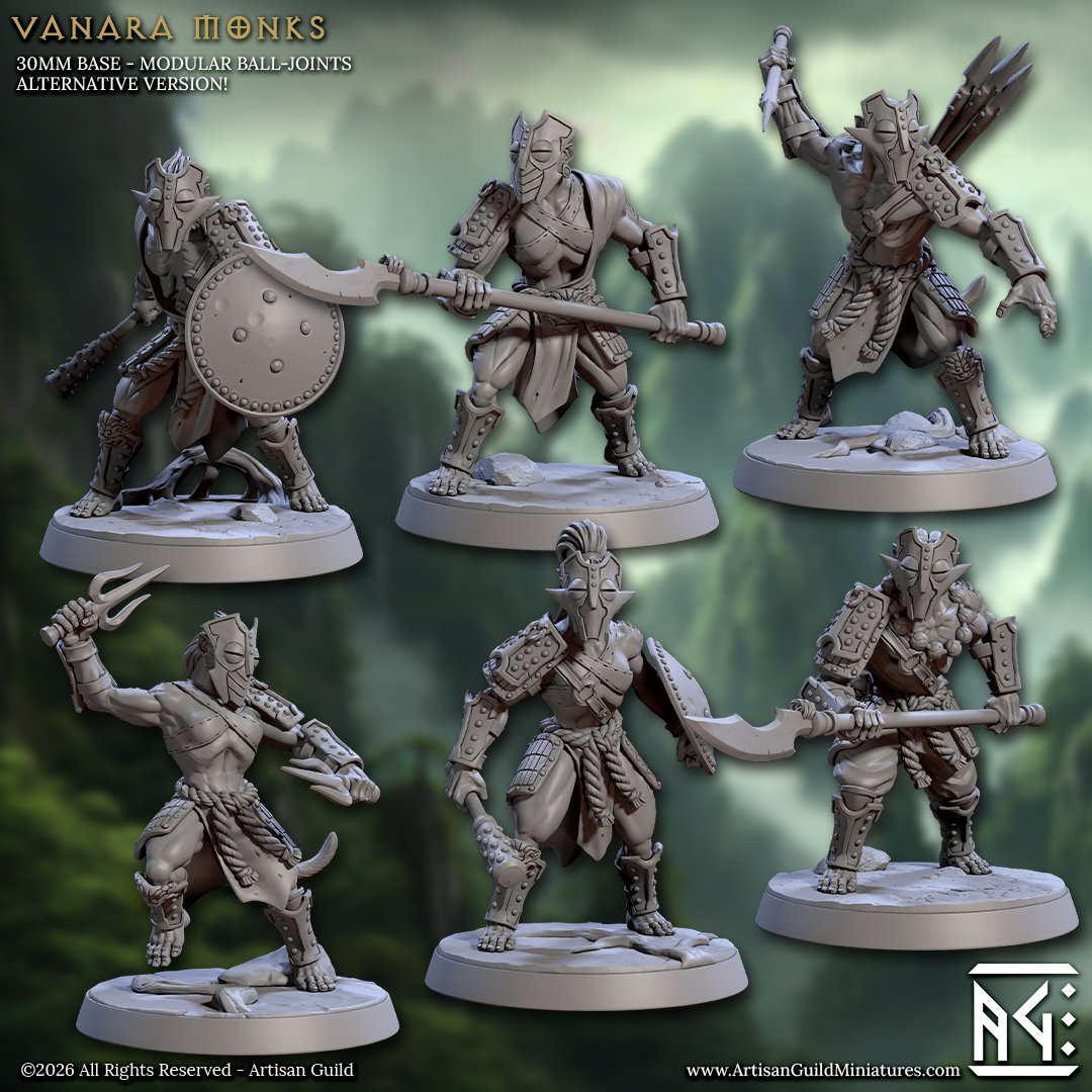Vanaran Monks, Monkey Folk Martial Artists - Helmets (6 Variants Available) - Artisan Guild