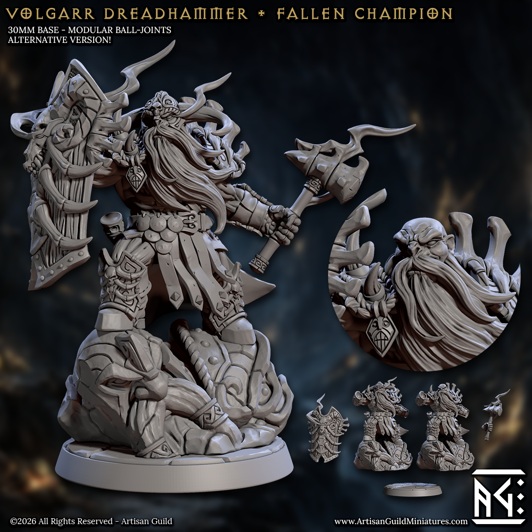 Dwarf Draugr Leaders - Undead Dwarven Bosses (4 Variants Available) - Artisan Guild