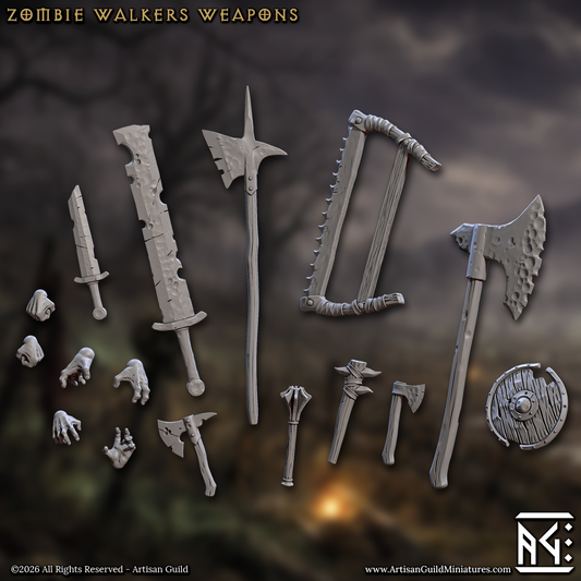 Zombie Walker Weapons, 28mm Scale (16 Variants Available) - Artisan Guild