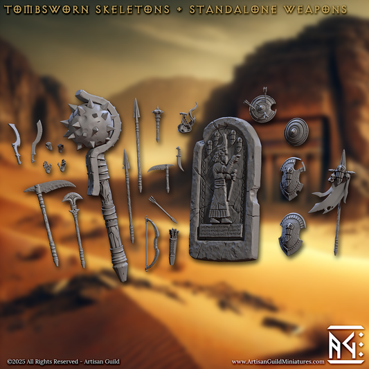 Tombsworn Skeletons, Hands and Weapons, 28mm Scale (24 Variants Available) - Artisan Guild (Copy)