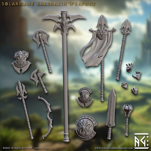 Solarmane Rakshakin Hands and Weapons, 28mm Scale (16 Variants Available) - Artisan Guild