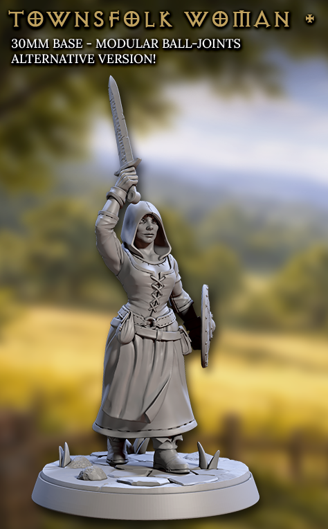 Townsfolk Peasant Women - Armed (4 Variants Available) - Artisan Guild