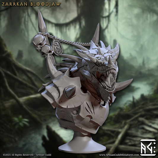 Zarrkan Bloodjaw, Lizardfolk Champion Bust - Artisan Guild
