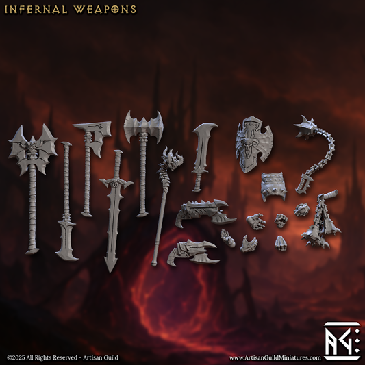 Infernal Legion, Weapons and Hands - 28mm Scale (19 Variants Available) - Artisan Guild