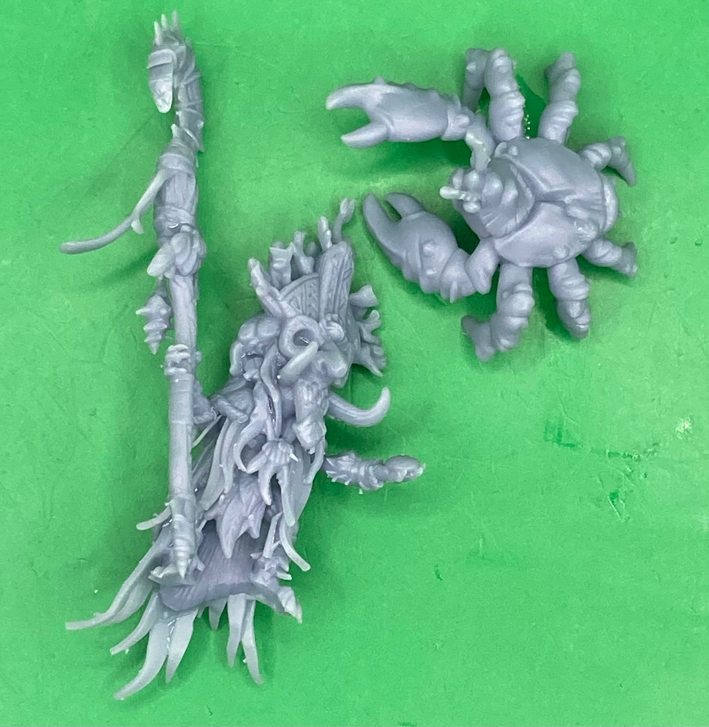 Jellyfetich, Tikki Spirit Shaman with Crab Stand - Clay Beast Creations