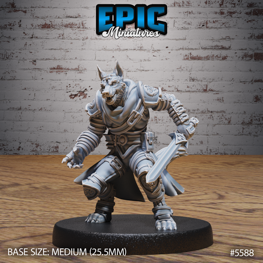 Dog Folk Adventurer (3 Variants Available) - Epic Miniatures