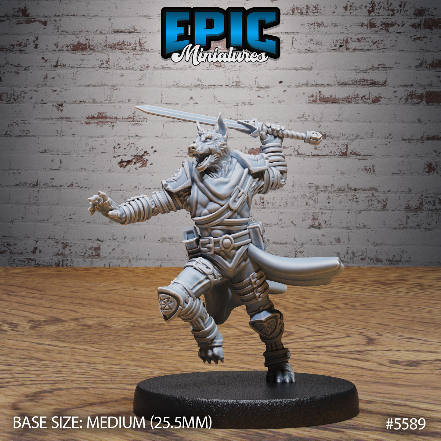 Dog Folk Adventurer (3 Variants Available) - Epic Miniatures