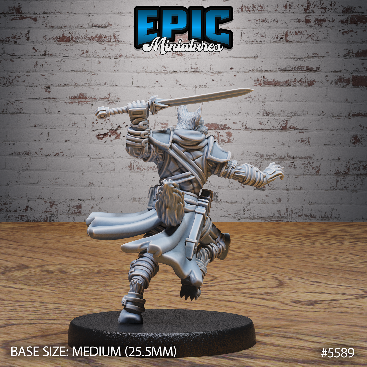 Dog Folk Adventurer (3 Variants Available) - Epic Miniatures