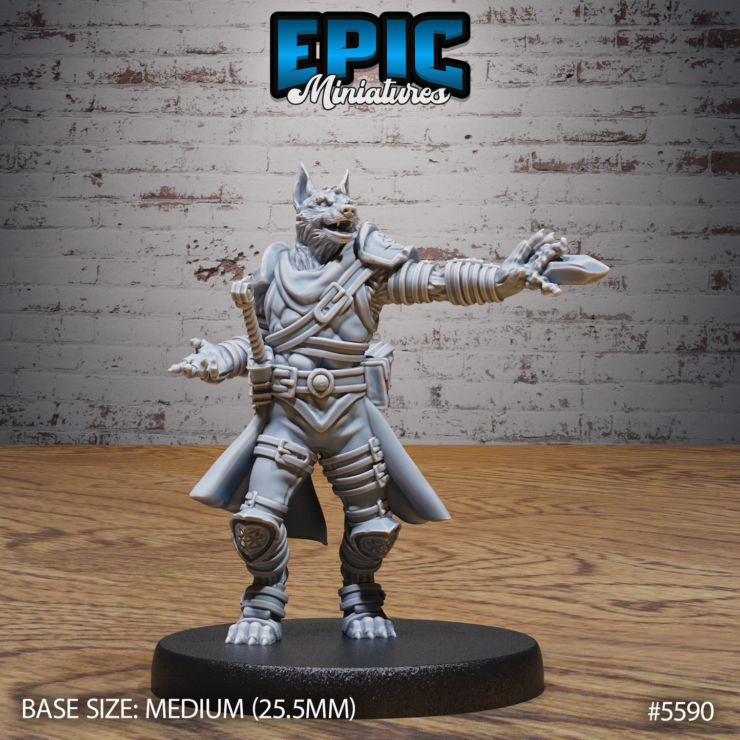 Dog Folk Adventurer (3 Variants Available) - Epic Miniatures