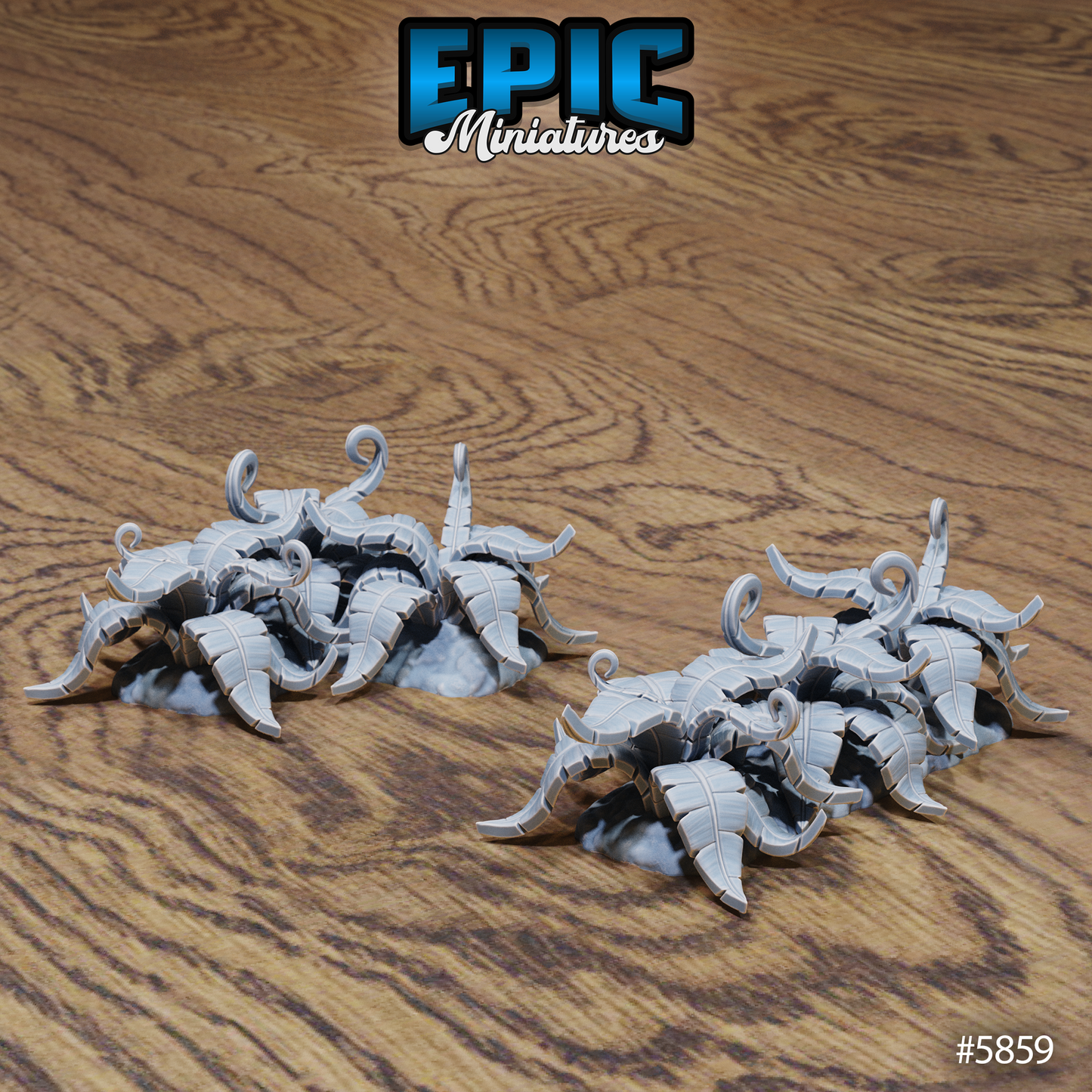 Untamed Jungle, Terrain Scatter Set - Green Leaves and Palm Tres (5 Variants Available) - Epic Miniatures