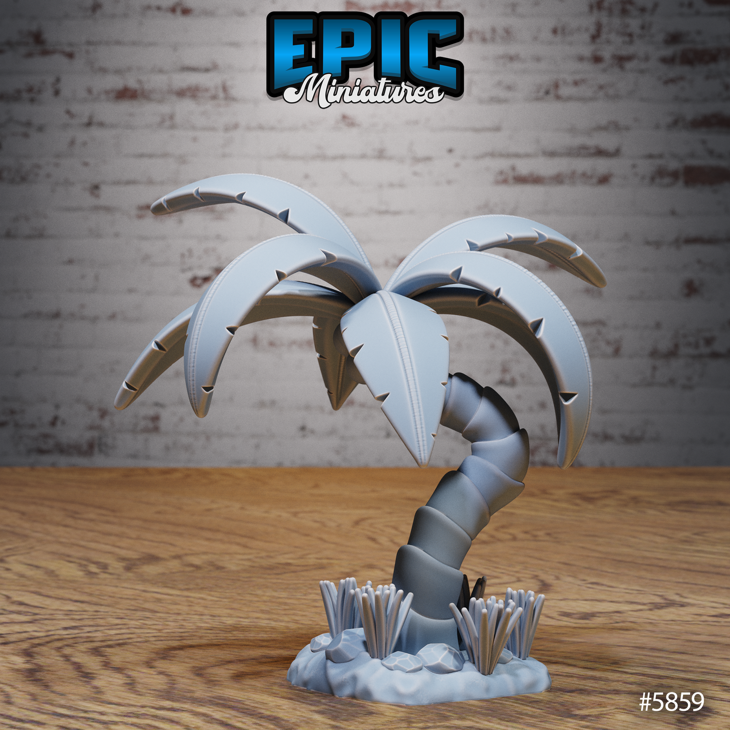 Untamed Jungle, Terrain Scatter Set - Green Leaves and Palm Tres (5 Variants Available) - Epic Miniatures