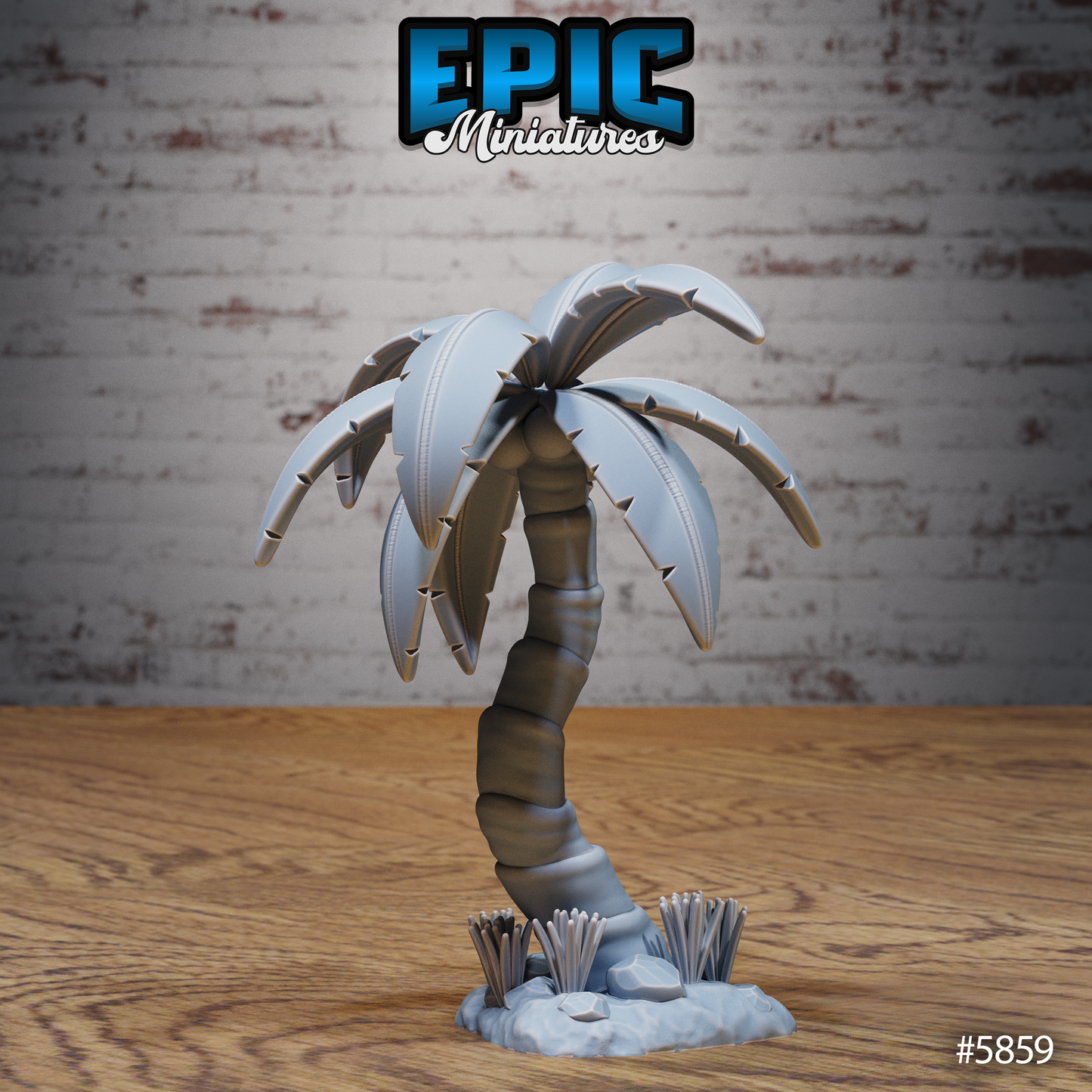 Untamed Jungle, Terrain Scatter Set - Green Leaves and Palm Tres (5 Variants Available) - Epic Miniatures