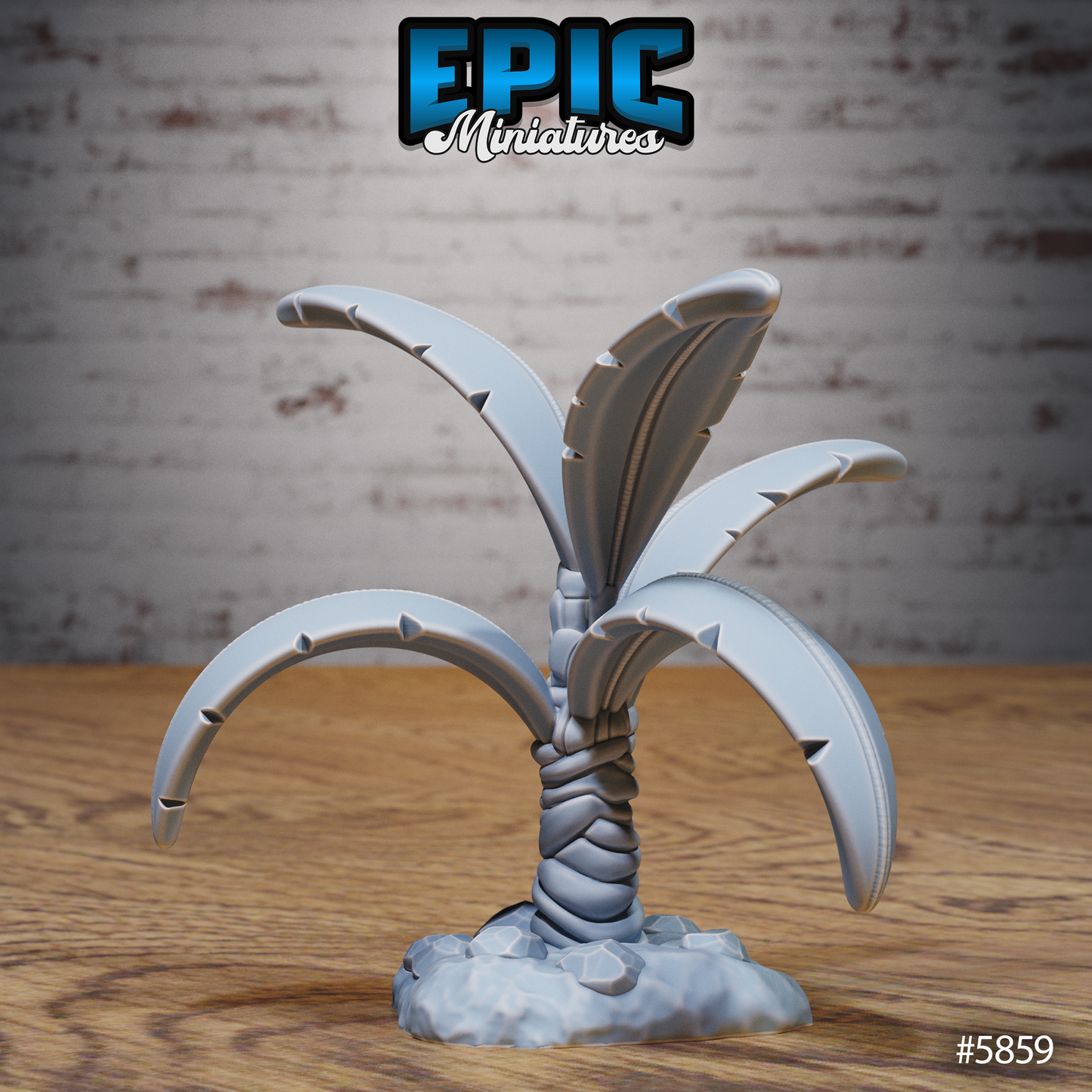 Untamed Jungle, Terrain Scatter Set - Green Leaves and Palm Tres (5 Variants Available) - Epic Miniatures