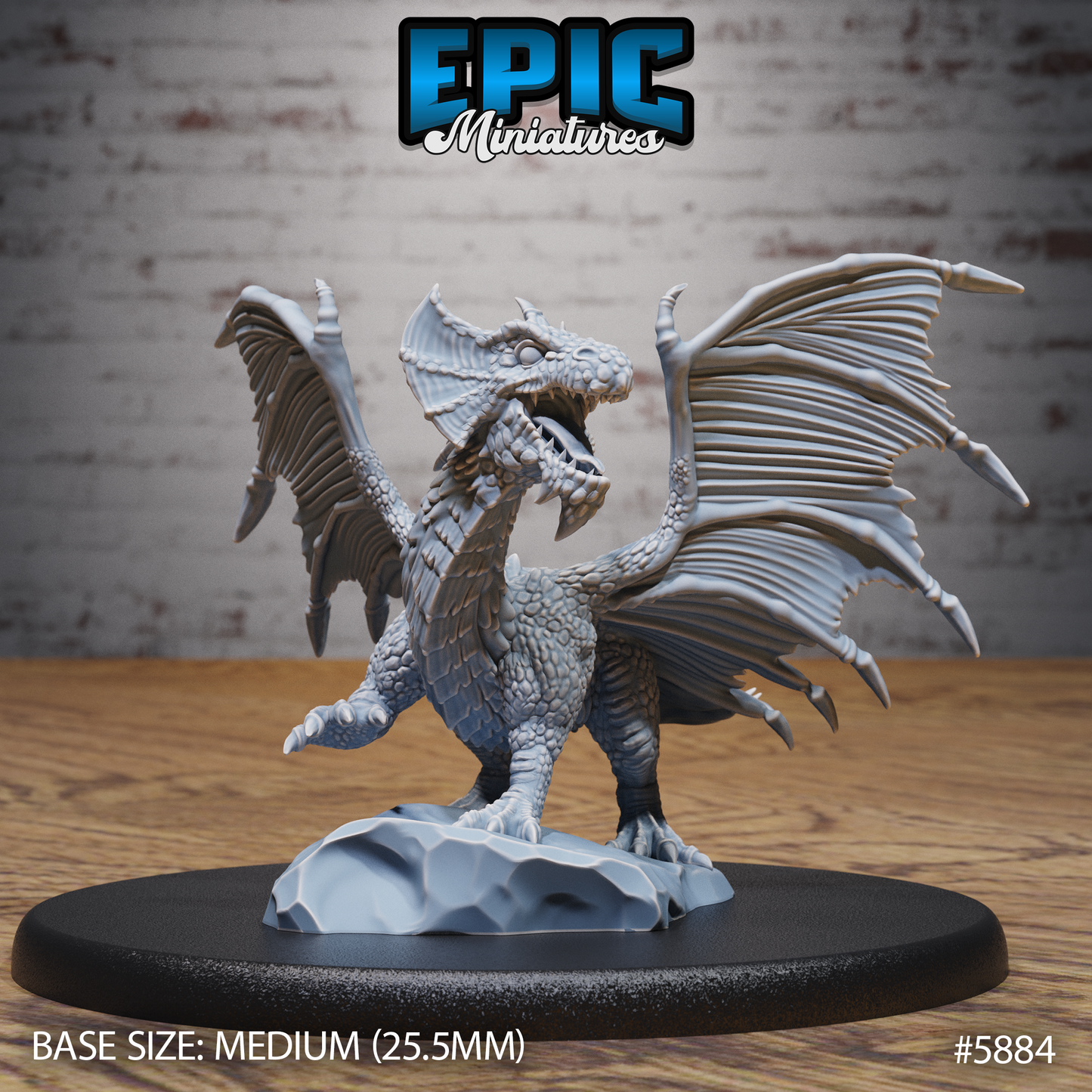 Brass Dragon Wyrmling (3 Variants Available) - Epic Miniatures