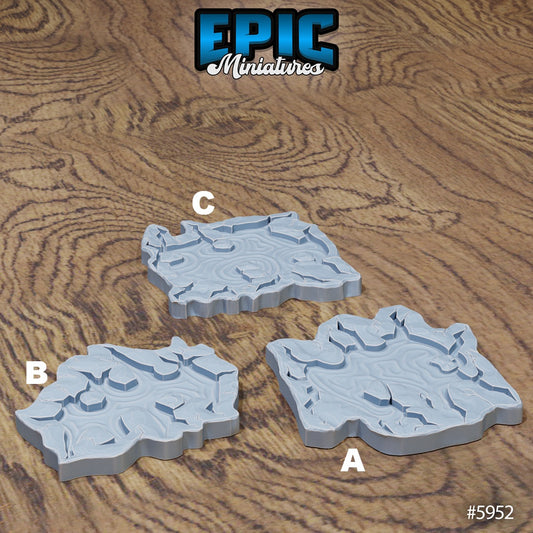 Snow Orc Village Terrain Set, Icy Pools and Ice Terrain (8 Variants Available) - Epic Miniatures
