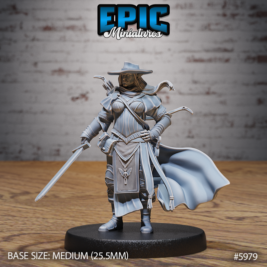 Half Orc Female Adventurer (3 Variants Available) - Epic Miniatures
