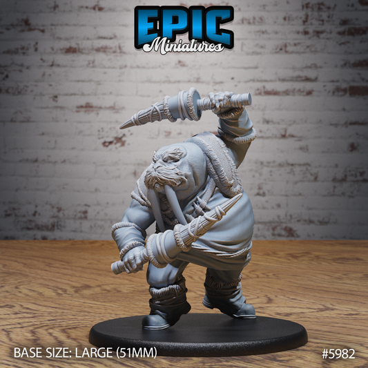 Walrus Folk Warrior (3 Variants Available) - Epic Miniatures