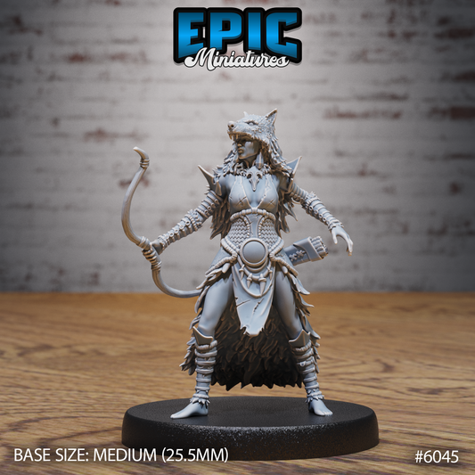 Wolf Spirit Huntress (4 Variants Available) - Epic Miniatures