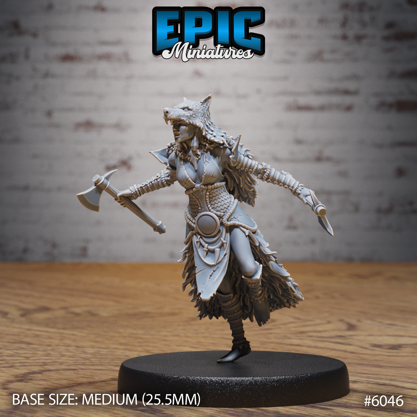 Wolf Spirit Huntress (4 Variants Available) - Epic Miniatures