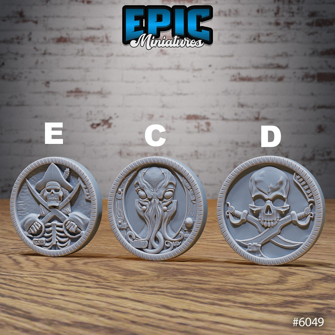Prop Pirate Coins (5 Variants Available) - Epic Miniatures