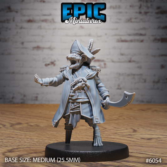 Ratfolk Pirate Captain (3 Variants Available) - Epic Miniatures