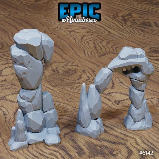 Swamp Lands Terrain Scatter Set - Stones and Statue Altars (8 Variants Available) - Epic Miniatures