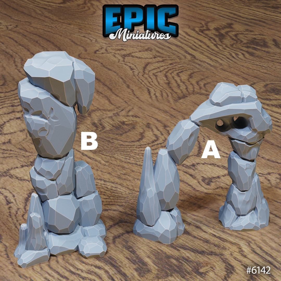 Swamp Lands Terrain Scatter Set - Stones and Statue Altars (8 Variants Available) - Epic Miniatures