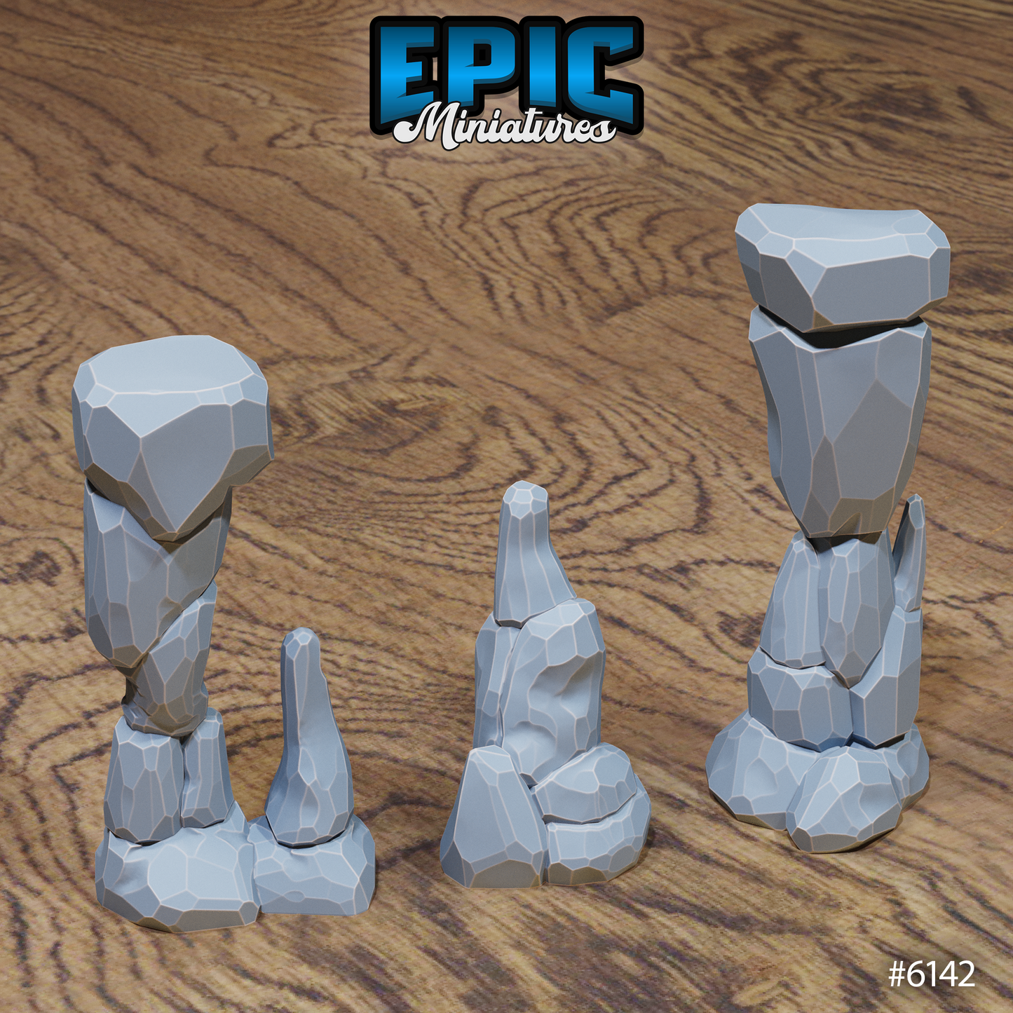 Swamp Lands Terrain Scatter Set - Stones and Statue Altars (8 Variants Available) - Epic Miniatures