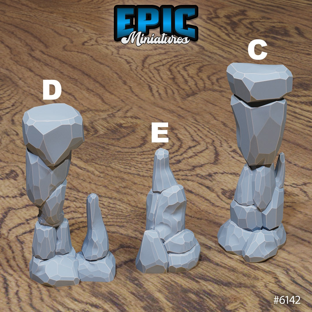 Swamp Lands Terrain Scatter Set - Stones and Statue Altars (8 Variants Available) - Epic Miniatures