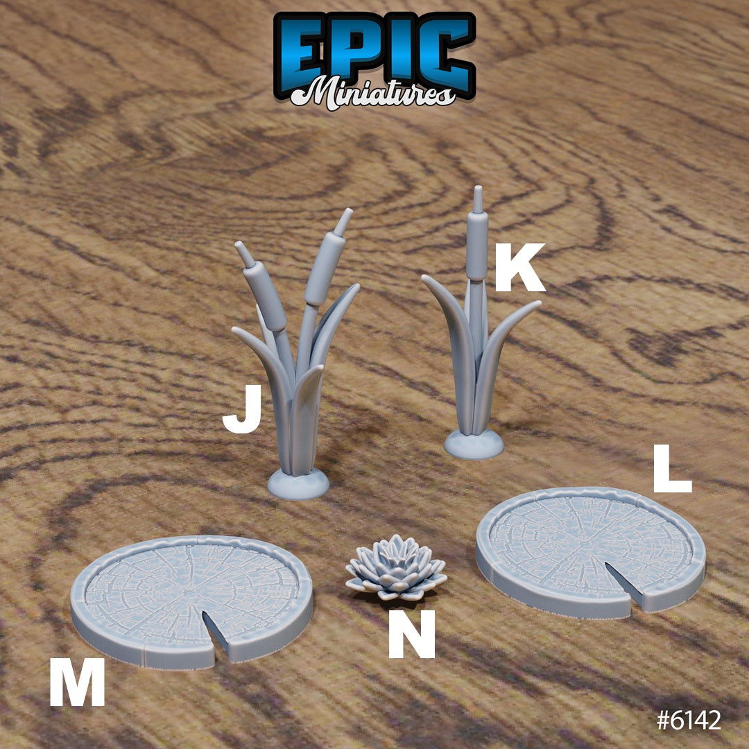 Swamp Lands Terrain Scatter Set - Trees and Plants (14 Variants Available) - Epic Miniatures