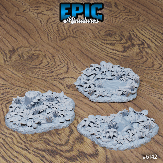 Swamp Lands Terrain Scatter Set - Ground and Witch Decorations (6 Variants Available) - Epic Miniatures