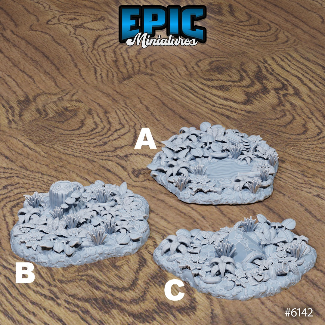 Swamp Lands Terrain Scatter Set - Ground and Witch Decorations (6 Variants Available) - Epic Miniatures