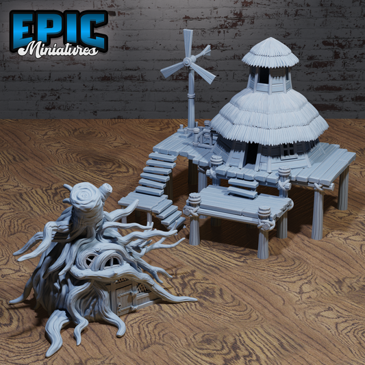 Swamp Lands Huts (2 Variants Available) - Epic Miniatures