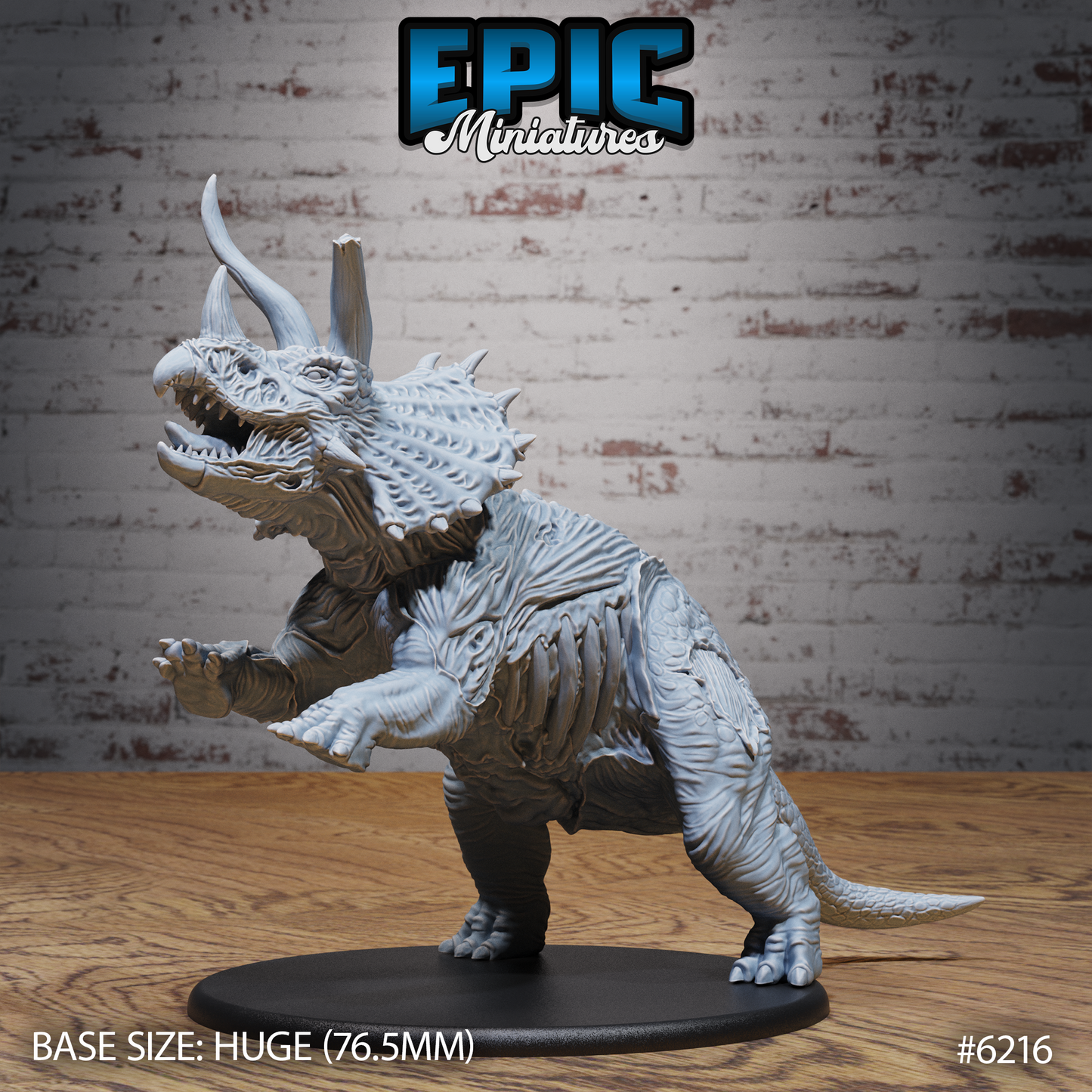 Zombie Triceratops (3 Variants Available) - Epic Miniatures