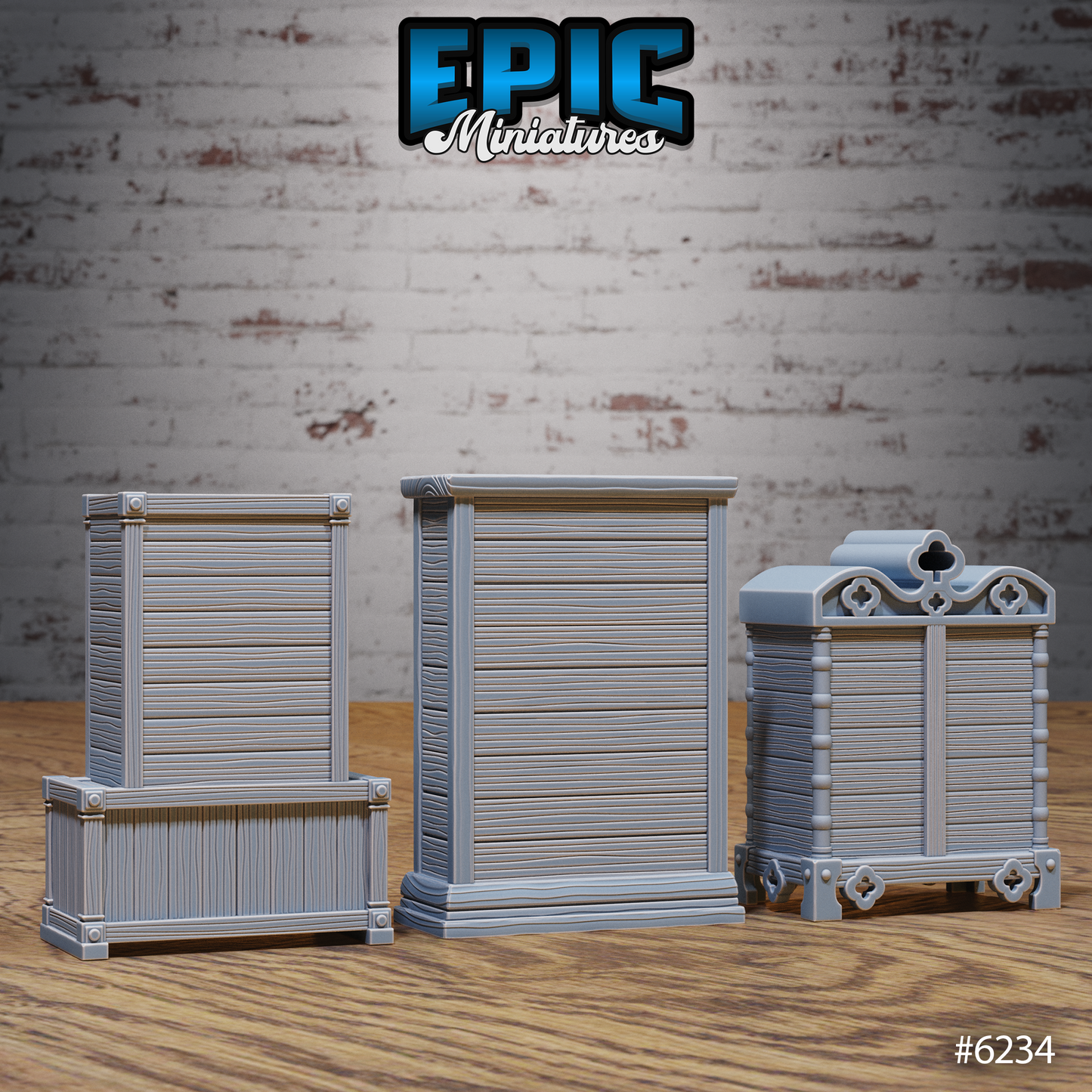 Heavenly Terrain Scatter Set - Chairs, Benches and Bookshelves (7 Variants Available) - Epic Miniatures