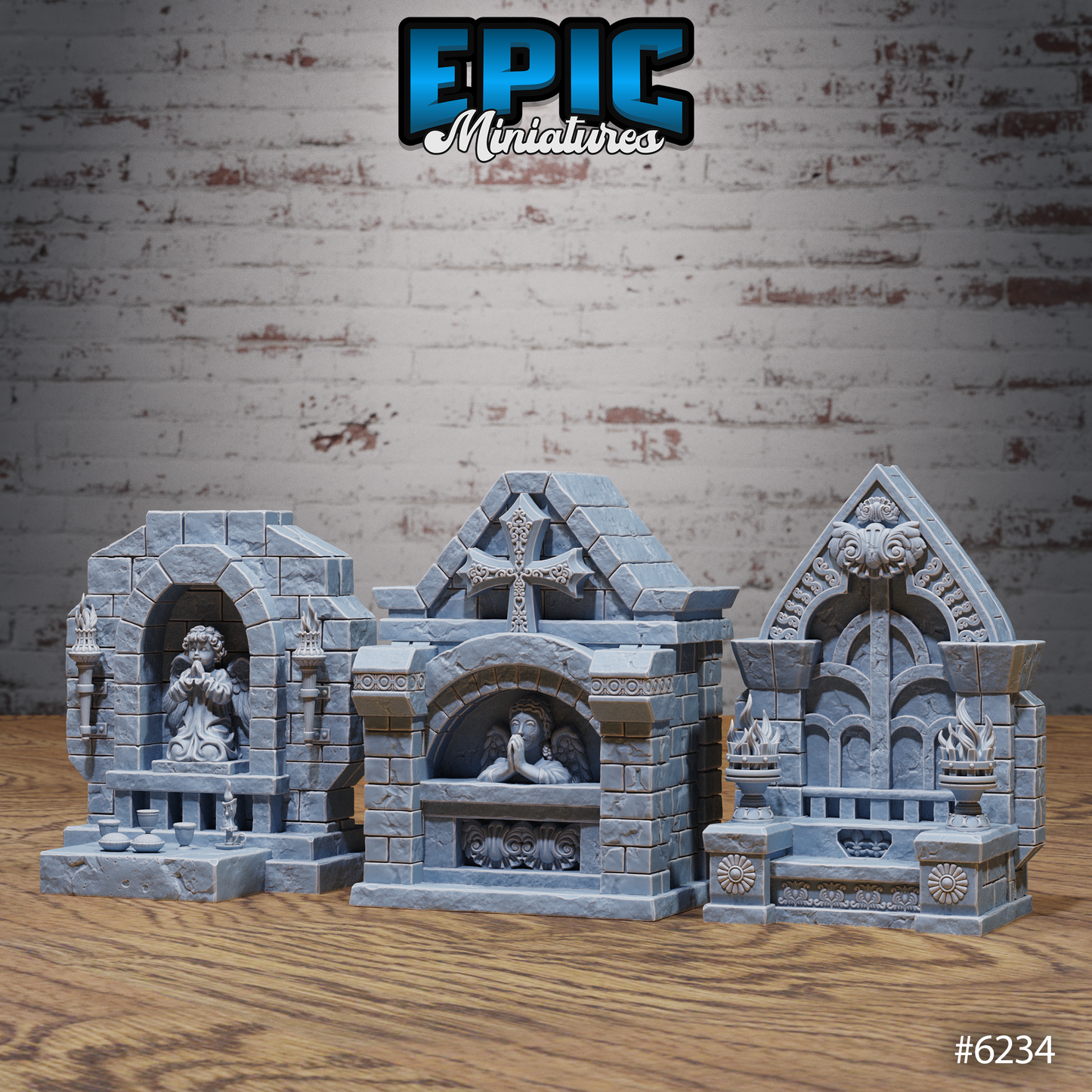 Heavenly Terrain Scatter Set - Shrines, Church Organs and Angel Statues (7 Variants Available) - Epic Miniatures