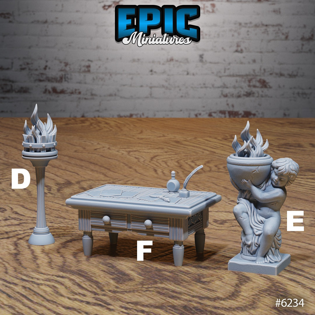 Heavenly Terrain Scatter Set - Candles, Torches, Workbench & Screen (7 Variants Available) - Epic Miniatures