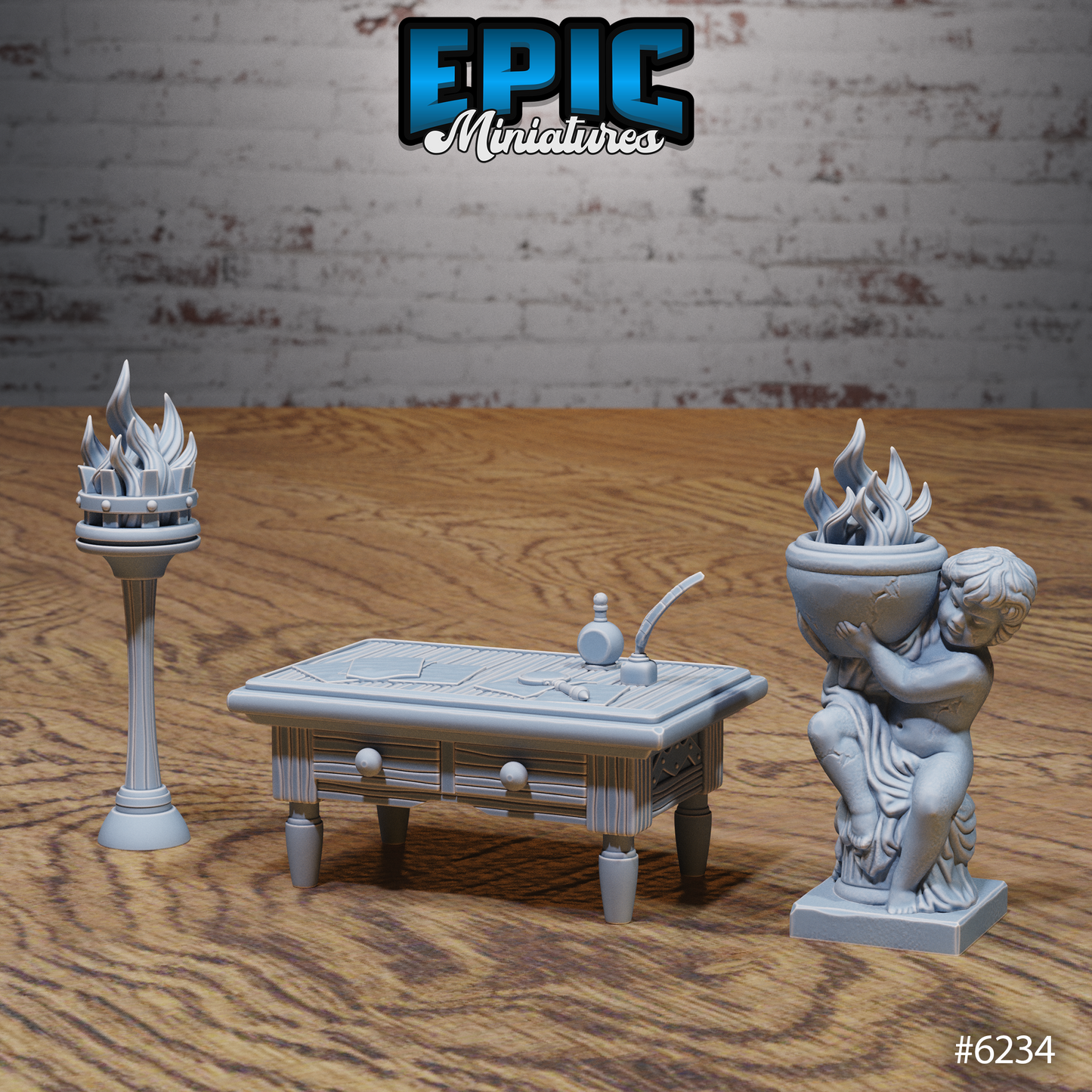 Heavenly Terrain Scatter Set - Candles, Torches, Workbench & Screen (7 Variants Available) - Epic Miniatures