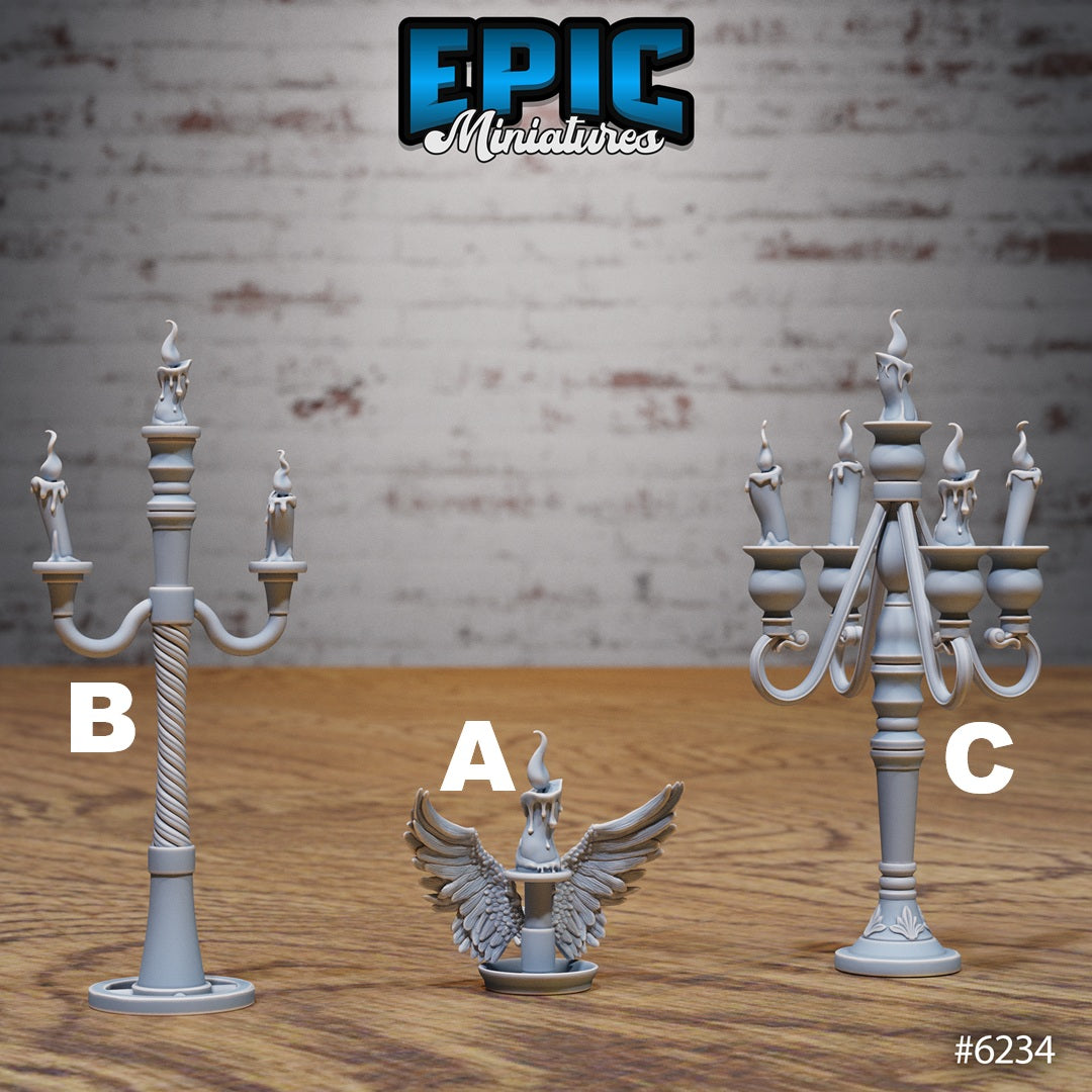 Heavenly Terrain Scatter Set - Candles, Torches, Workbench & Screen (7 Variants Available) - Epic Miniatures