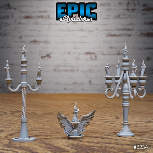 Heavenly Terrain Scatter Set - Candles, Torches, Workbench & Screen (7 Variants Available) - Epic Miniatures