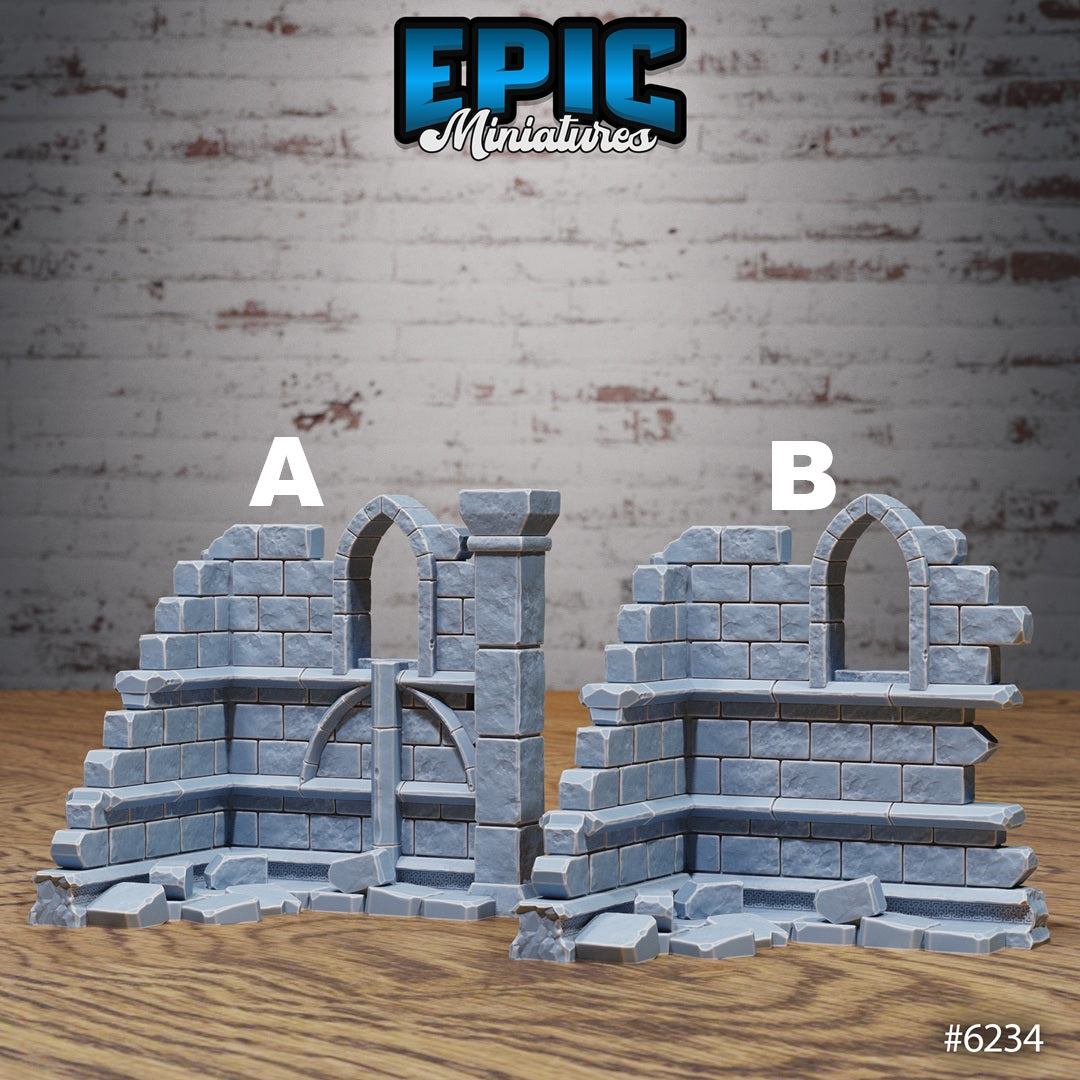 Heavenly Terrain Scatter Set - Church Ruins (8 Variants Available) - Epic Miniatures