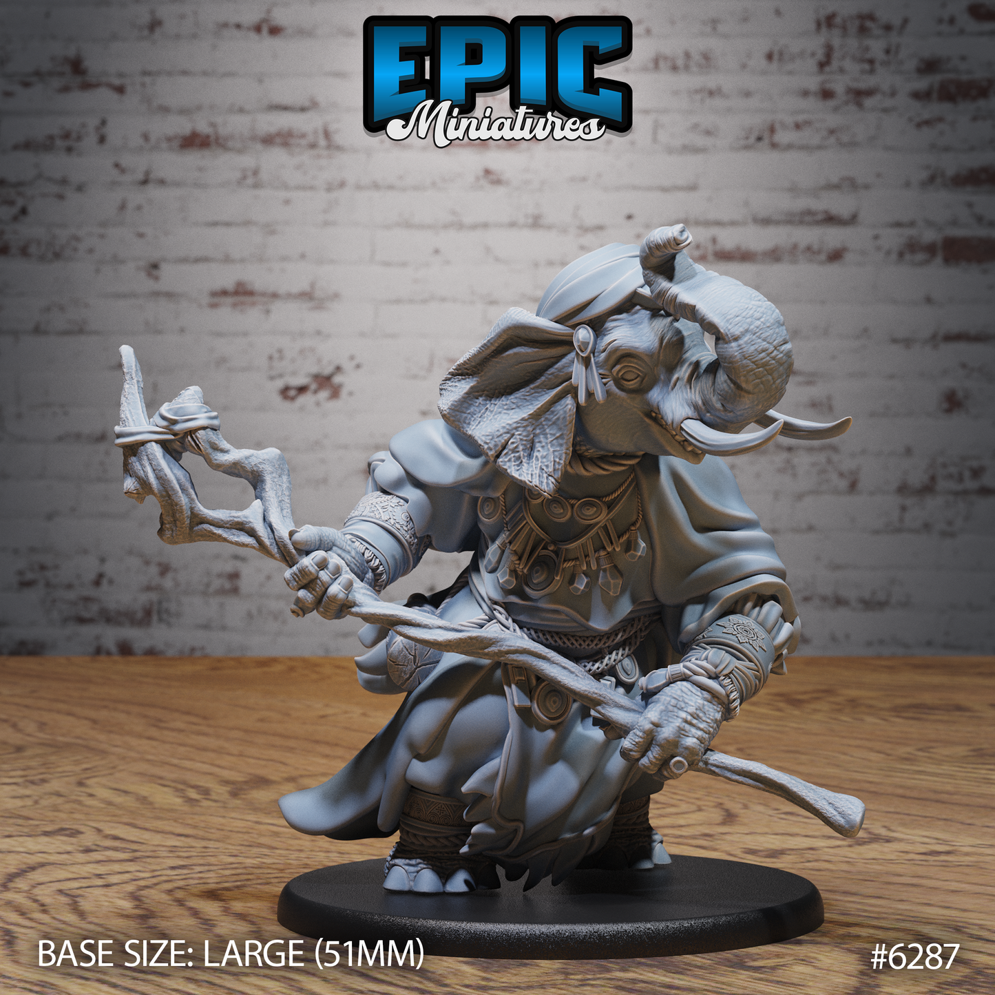 Elephant Folk Druids (3 Variants Available) - Epic Miniatures