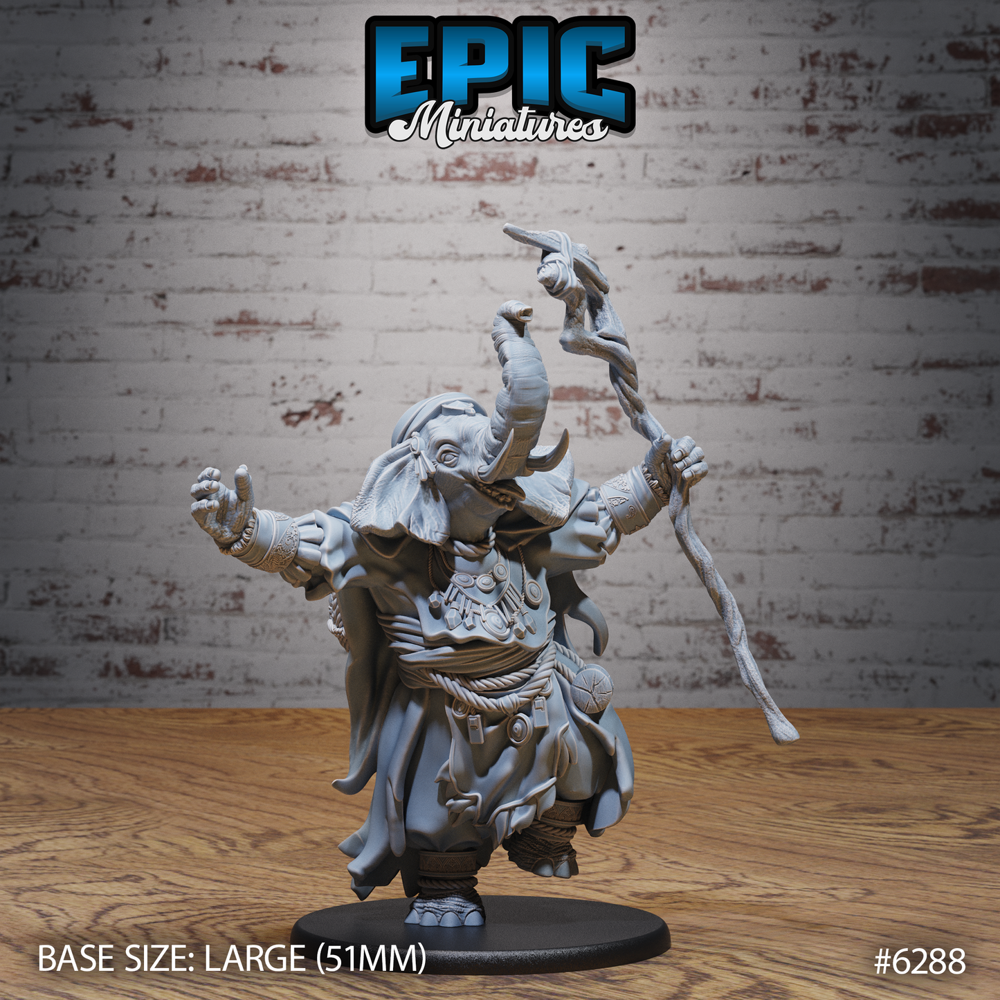 Elephant Folk Druids (3 Variants Available) - Epic Miniatures