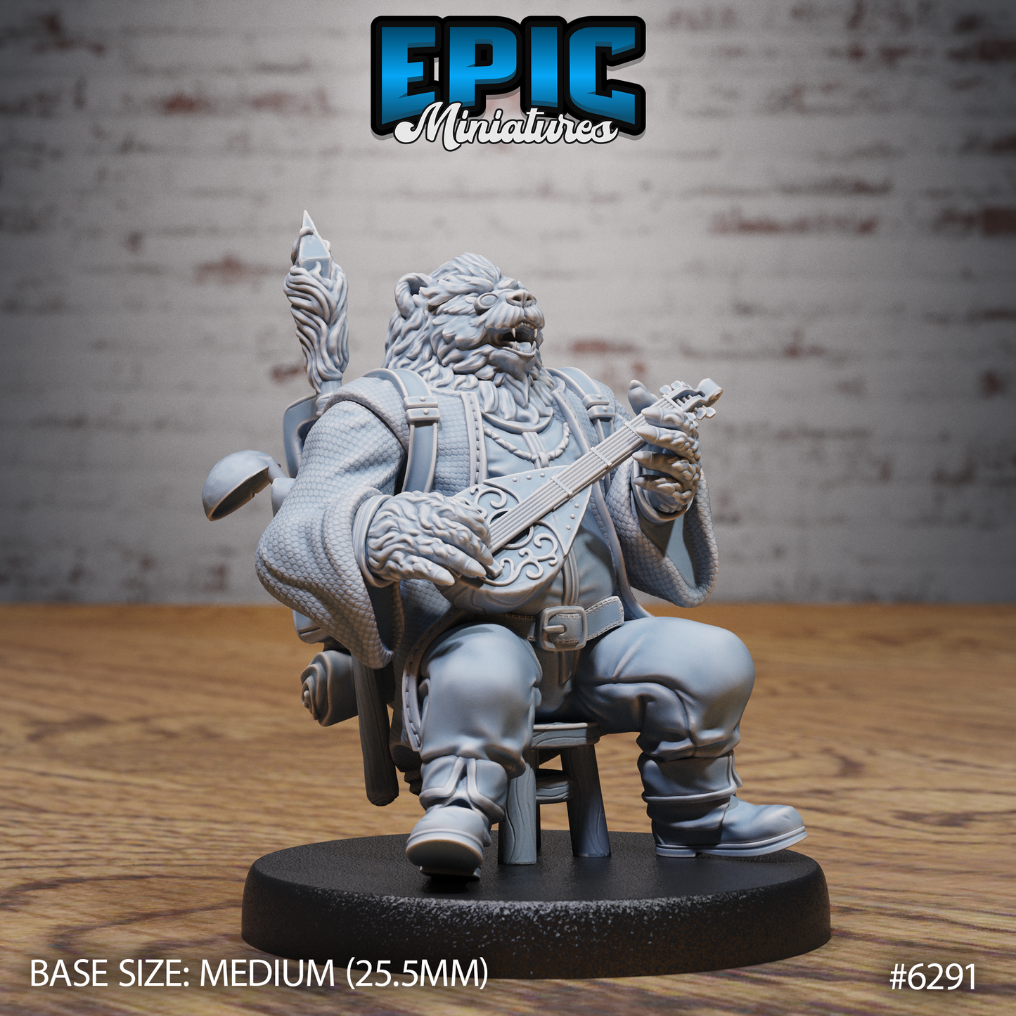 Bear Folk Bard (3 Variants Available) - Epic Miniatures