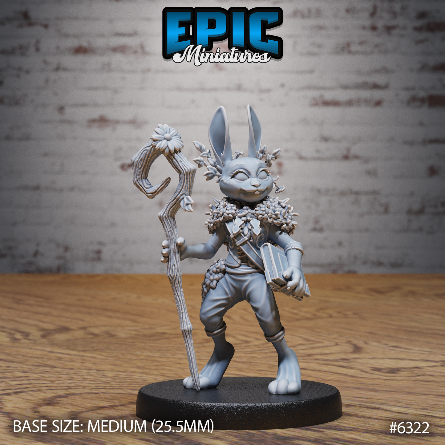 Rabbit Folk Druid (3 Variants Available) - Epic Miniatures