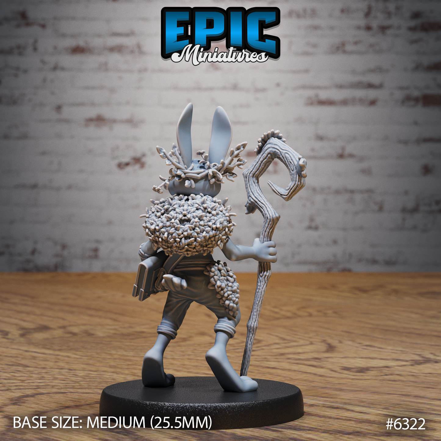 Rabbit Folk Druid (3 Variants Available) - Epic Miniatures