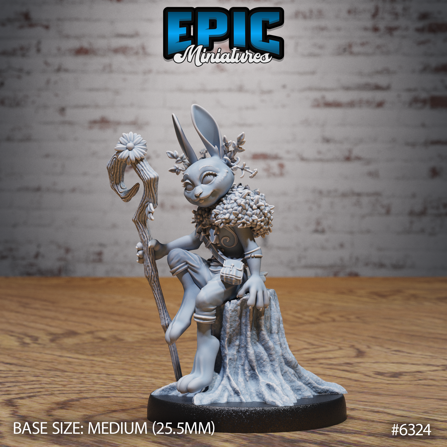 Rabbit Folk Druid (3 Variants Available) - Epic Miniatures