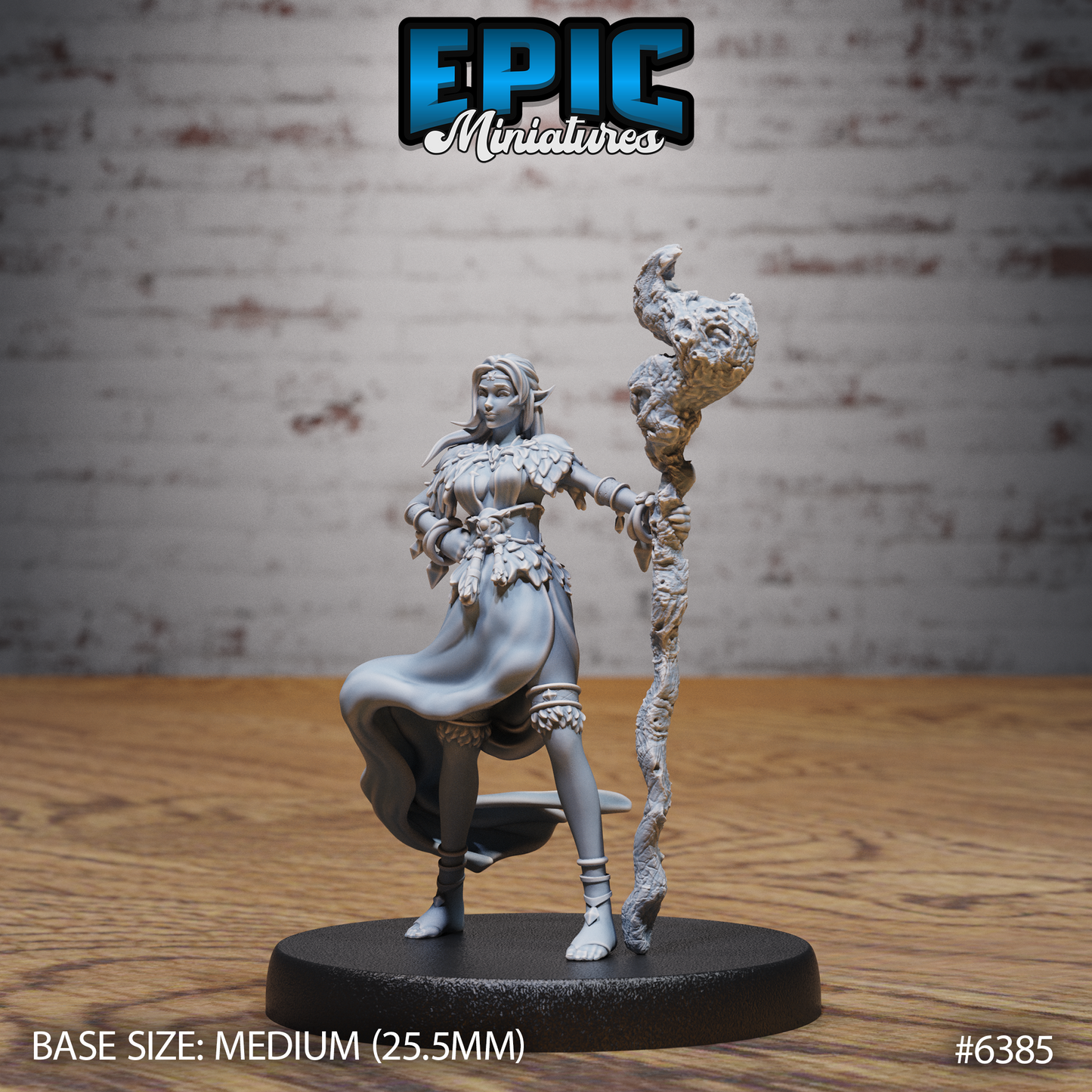 Elf Druid Adventurer (3 Variants Available) - Epic Miniatures