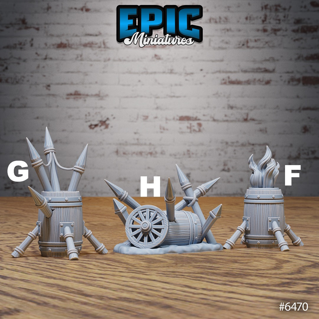 Goblin Camp Scatter Terrain - Barricades (8 Variants Available) - Epic Miniatures