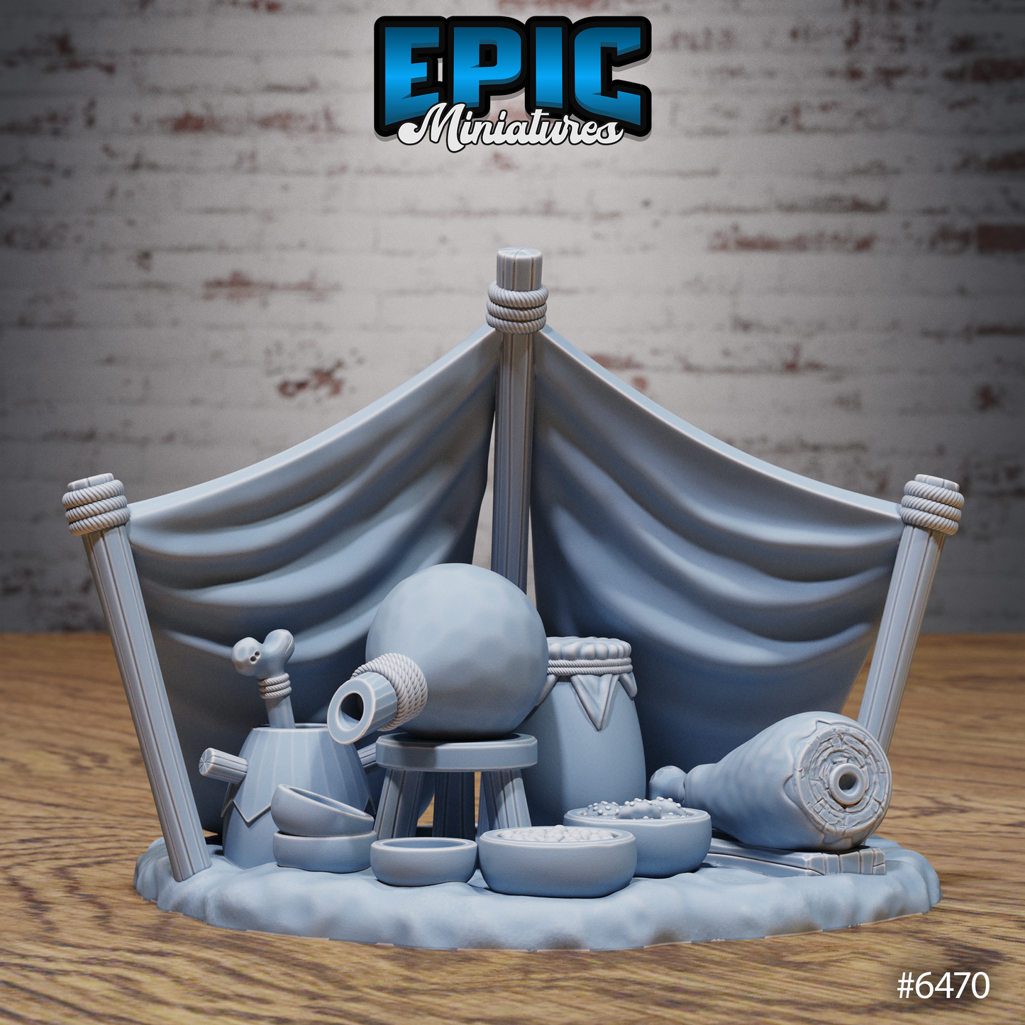 Goblin Camp Scatter Terrain - Campfires, Cooking Bits and Fish Ponds (7 Variants Available) - Epic Miniatures